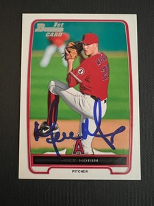 Mike Morin Signed 2012 Bowman Draft Card Auto Los Angeles Angels Autograph COA
