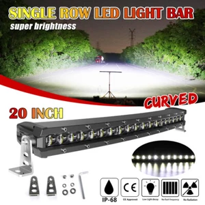 Curved 20inch 180W Single Row Slim LED Light Bar Spot Beam 4WD UTE SUV 22"24"21" - Picture 1 of 22