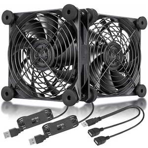 Ventilateur USB 120mm Silencieux Fan 5V Trois Vitesse Réglable Ventilateur de... - Photo 1/9