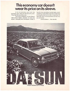 Datsun 1200 1972 sedán de 2 puertas, anuncio de revista estadounidense muy nítido. Correo de EE. UU.: $3,60 - Imagen 1 de 1