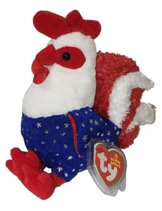 Ty Beanie Baby HOMELAND the Rooster (6 Inch) NEW MWMTs Stuffed Animal Plush Toy - Picture 1 of 11