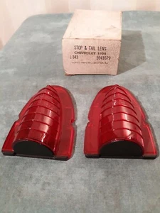 1954 Chevrolet Belair  Stop & Tail Light Lenses Red NORS - Picture 1 of 3