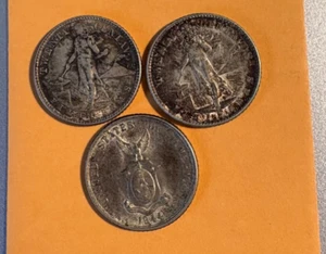 LOTE DE 3 VEINTE CENTAVOS PLATA LECTURAS ESTADOS UNIDOS - Imagen 1 de 1