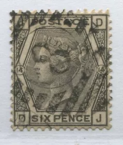 QV 1873 6d Plate 14 DJ VF used - Picture 1 of 1