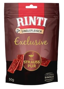 Rinti Singlefleisch Exclusive Friandise Strauss Pur 12x 50g Nourriture Humide - Bild 1 von 1