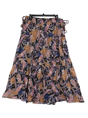 MinkPink Tiered Midi Skirt Floral Lined Peasant Boho Women's Size XXL 2XL - Image 1 of 4