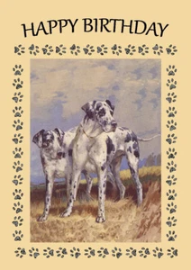 GREAT DANE TWO DOGS GREAT DOG BIRTHDAY GREETINGS NOTE CARD - Picture 1 of 1