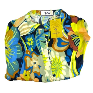 Tiger and the Monkey Designer Kaftan KIM Shirt Dress Cover Up Resort Wear R$225 - Picture 1 of 14