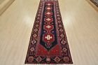 Vintage Tribal Oriental Runner 3’9” x 11’8” Blue Wool Hand-Knotted Area Rug