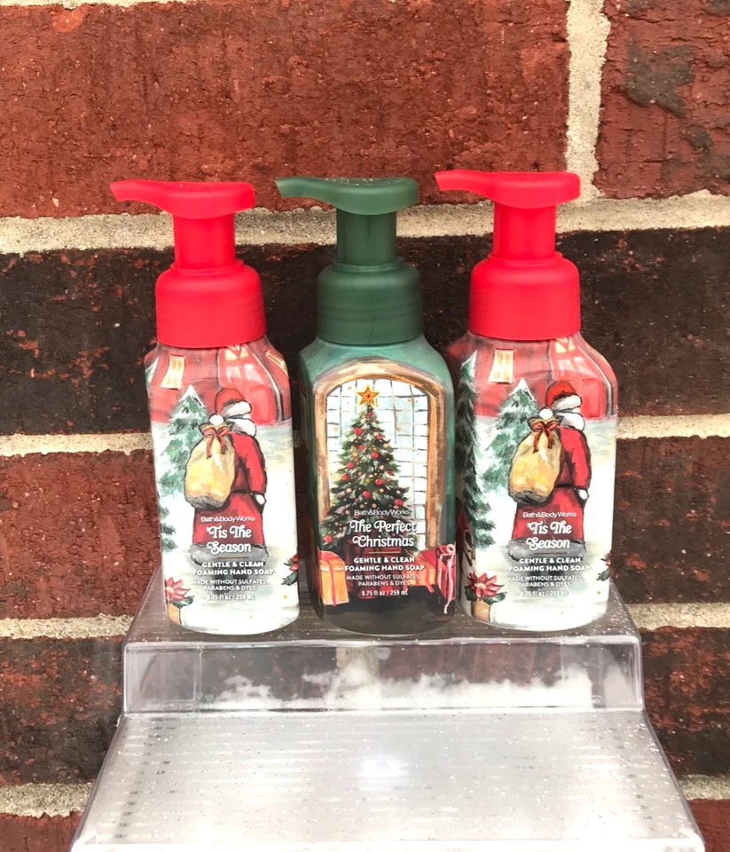 NOVO! Sabonetes para as mãos espumantes Bath & Body Works FÉRIAS DE NATAL (CONJUNTO DE 3-TAMANHO COMPLETO) - Imagem 1 de 1