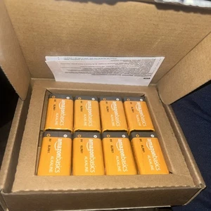 Amazon Basics 8 Pack 9 Volt Performance Alkaline Batteries, EXP. 2029 [i4] - Picture 1 of 4