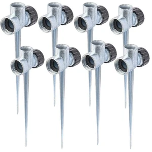 8 Pack 1/2" Zinc Alloy Lawn Sprinkler Spike Base Water Sprinklers for Yard Lawn - Picture 1 of 7