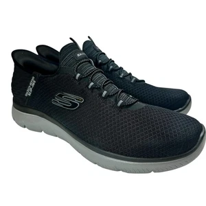 Sneakers Skechers uomo slip-in Summits alta gamma nero/grigio taglia 13 mani libere - Foto 1 di 10