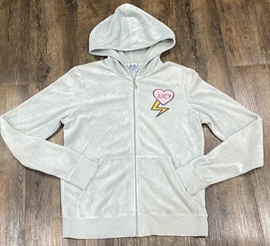 Vintage Juicy Couture Hoodie Y2K Full Zip Green Terry Cloth XL Track USA Made - Picture 1 of 10