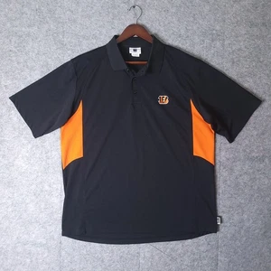 NFL VF Imagewear Cincinnati Bengals Black Orange Performance Polo XL Embroidered - Picture 1 of 10