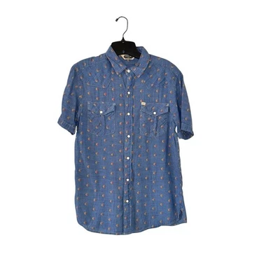 Salt Valley 衬衫男式小号西部短袖棉质浅珍珠扣 — 第 1/4 张图片