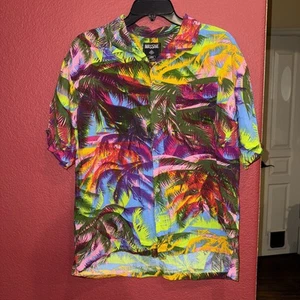 Massive Multicolor Hawaiian Button Up Casual Mens L - Picture 1 of 3