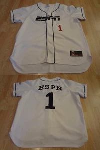 Men's ESPN #1 L Baseball Jersey (White) Jersey - Picture 1 of 1