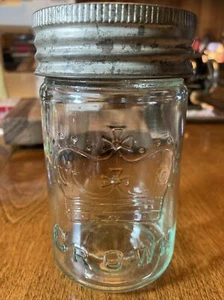 Vintage Crown Mason Jars With Glass Lid Insert and Medal Ring - Picture 1 of 6