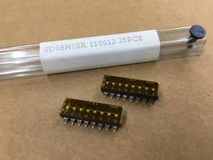(10 piezas) SD08H0SK - C&K, 0.1A 25VDC SPST 8 posiciones interruptor DIP, ala de gaviota SMD - Imagen 1 de 1