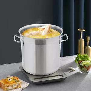 17L Commercial Stock Pot Cooking Cookware Stainless Steel Stew Soup Boiling - Picture 1 of 24