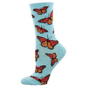 Socksmith Women's Novelty Crew Socks Social Butterfly Blue One Size - NWT