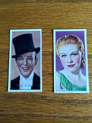 Carreras cigarette cards Film Stars by Desmond 1936 Fred Astaire + Ginger Rogers - Image 1 of 2