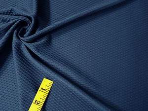 Fabric Knit Jersey Honeycomb Jacquard Textured Athletic Sports Dark 62" x 1/2y - Picture 1 of 4