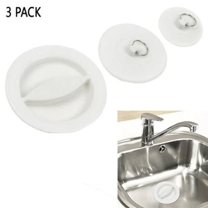 3 Pack Bath Tub Sink Floor Drain Plug Kitchen Water Laundry Stopper Caps Plastic - Picture 1 of 1