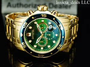 Invicta Herren 48 mm PRO TAUCHER Scuba Chronograph grünes Zifferblatt 18K vergoldete Uhr - Bild 1 von 9