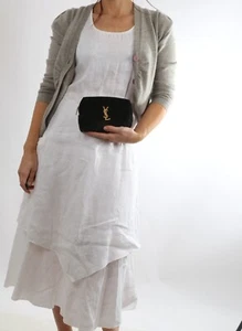 Vertical Design Gray Cashmere Button Down Long Sleeve Cardigan Size S - Picture 1 of 14