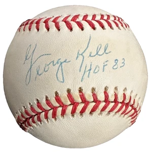 George Kell Autographed Bobby Brown American League Baseball W/ HOF 83 PSA/DNA - Picture 1 of 3