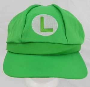 Luigi Cappello Cappello Cosplay Costume Super Mario Bambini Uomo Verde Ricamo Logo - Foto 1 di 6