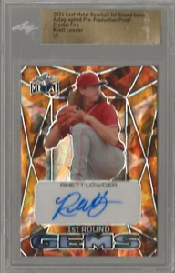 2024 Leaf Metal Rhett Lowder 1st Round Gems Auto Crystal Fire Proof 1/1 Reds - Bild 1 von 2