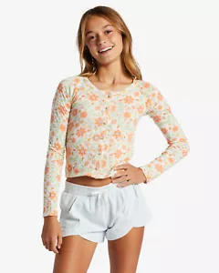 Billabong Girls Youth Kids Fall For It Floral Long Sleeve Buttoned Top Shirt - Picture 1 of 4