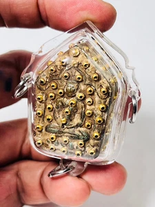 Khunpaen Row Lp tim embed gold takrut charming love attraction wealth Top amulet - Picture 1 of 20