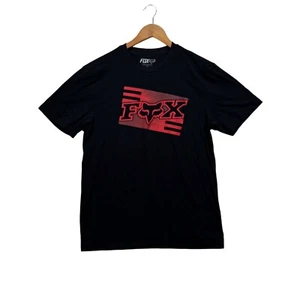 Men's Fox Racing Black Red Motocross Racing Bike Active Tech T-Shirt Size M - Picture 1 of 4