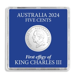 2024 Australia 5c Uncirculated Coin in Royal Blue Case - King Charles Effigy - Picture 1 of 4