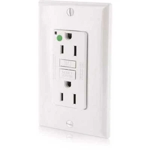 15 Amp Self-Test SmartLockPro Hospital Grade Duplex GFCI Outlet LED White - Picture 1 of 5