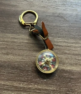 Vintage Brass Roulette Keychain - Casino Theme, Unique Collectible - Picture 1 of 3
