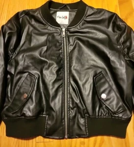 Women’s Miss Selfie Jacket Faux Leather Size L Black Great Condition Zip Front - Picture 1 of 8