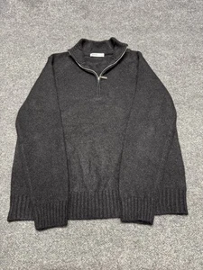 Pacas 1/4 Zip Sweater Baby Alpaca Wool Blend Pullover Black Peru Men XL - Picture 1 of 7