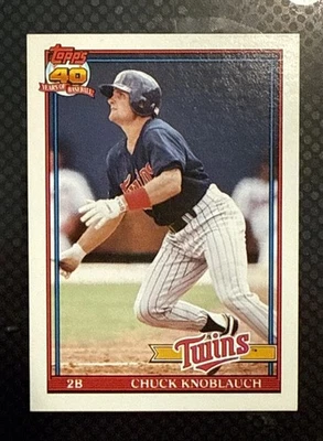 1991 Topps Traded Tiffany Chuck Knoblauch #69T Rookie RC Twins Foto 1 de 2