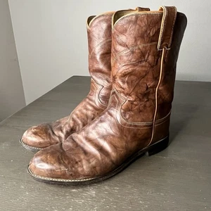Justin Boots 3163 Two Tone Braun Leder Ropers Cowboy Arbeitsstiefel Herren 10,5 EE - Bild 1 von 14