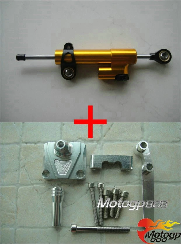 CNC Steering Damper Stabilizer Bracket For Kawasaki Ninja 250 250R EX250 08-12 F — 第 1/1 张图片