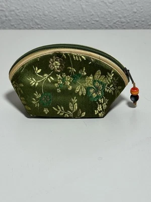 Floral Brocade Zippered Pouch with Beaded Pull - Image 1 of 4