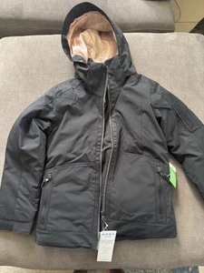 Winter jacket Roxy Girls , Size 12 , Black Outside And Pink Interior. - Picture 1 of 6