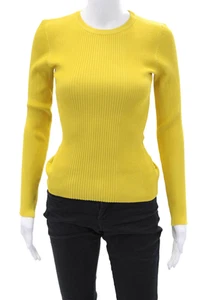 Karen Millen Womens Ribbed Textured Long Sleeved Casual Shirt Yellow Size S - Picture 1 of 5