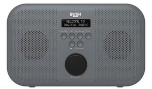 Bush Tragbares Stereo DAB Radio mit Wecker & LCD - Grau (Netz + Batterien) - Bild 1 von 8