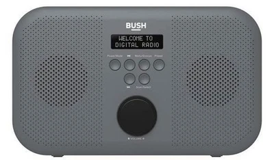 Rádio DAB estéreo portátil Bush com alarme e LCD - Cinza (principal + baterias) - Imagem 1 de 4